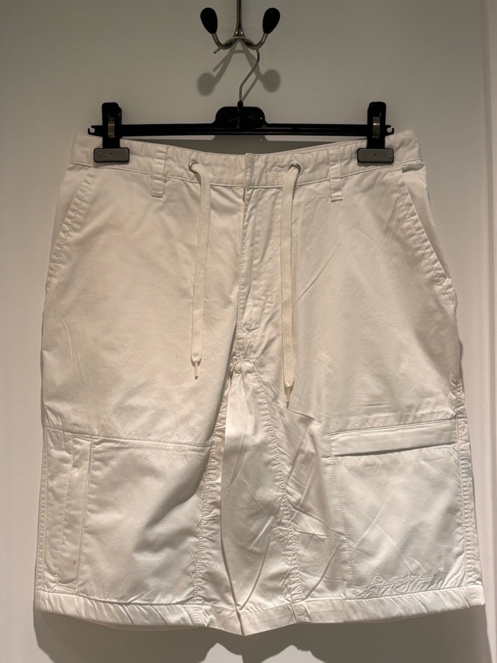 Sean John Y2K style White Cotton Cargo Board Shorts Size Medium